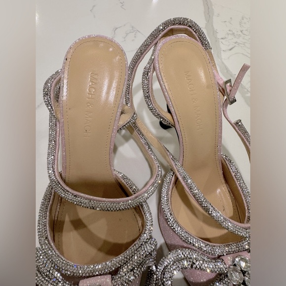 Mach and Mach Glitter Double Crystal Bow Pointed Toe Pump - Picture 3 of 9